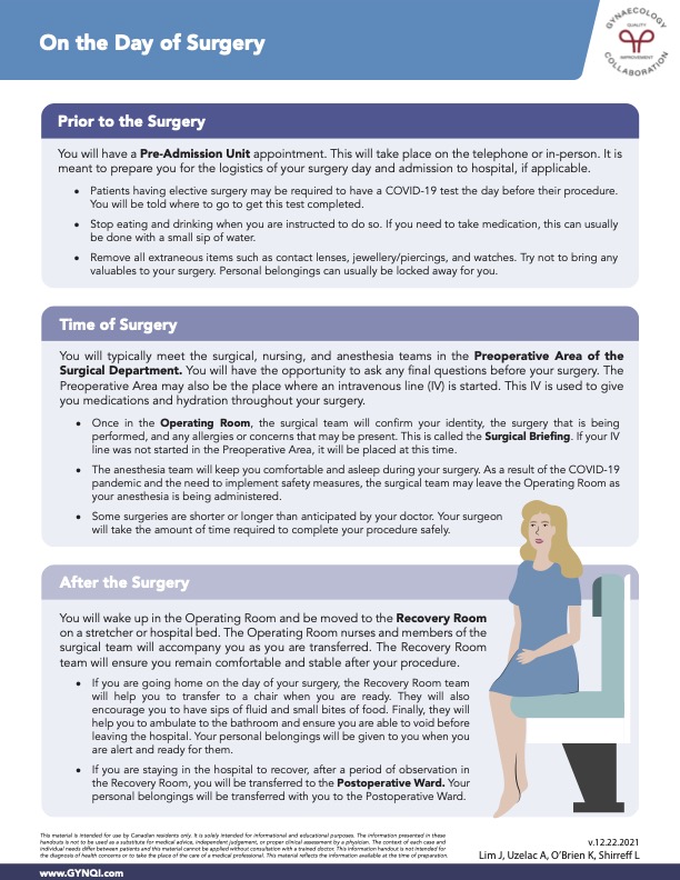 On the Day of Surgery