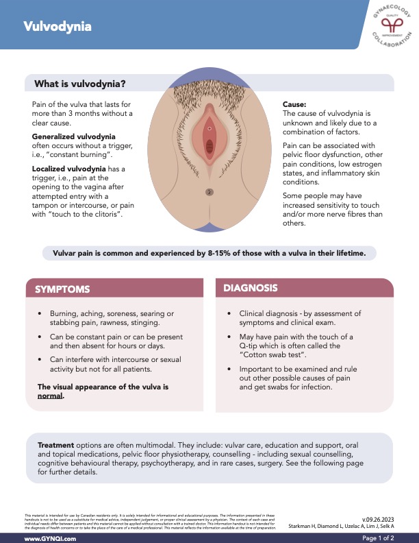 Vulvodynia Handout